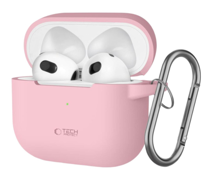 Etui na słuchawki Tech-Protect Silicone Hook do Apple Airpods 3. generacji dusty pink